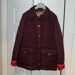 Burberry Burgundy London England Quilted Jacket